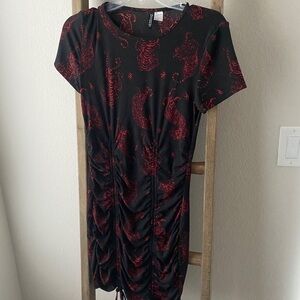 NWOT - divided black and red t-shirt dress size M